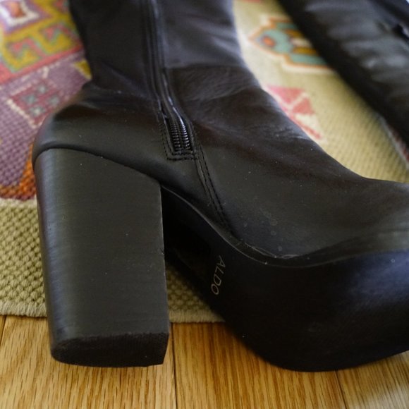 Aldo Black Heeled Boots - Picture 6 of 14